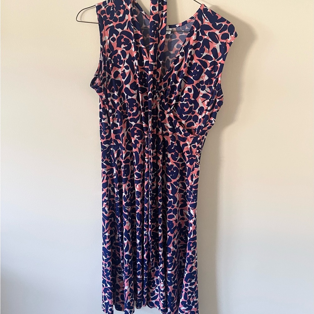 Leota Blue and Pink wrap dress